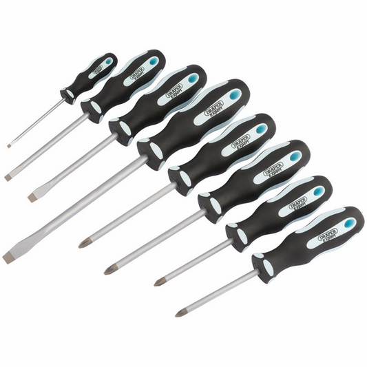 Draper 8PC HD S'DRIVER SET IN PVC BOX 63589 Soft Grip Screwdriver Set (8 Piece)