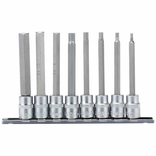 Draper 8PC 100MM HEX SOCKET BIT3/8SD 16286 Hex. Socket Bit Set, 3/8" Sq. Dr., 100mm (8 Piece)