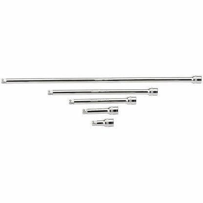 Draper 5PC3/8WOBBLE EXT BAR SET-PCKD 16768 Wobble Extension Bar Set, 3/8" Sq. Dr., Satin Chrome (5 Piece)