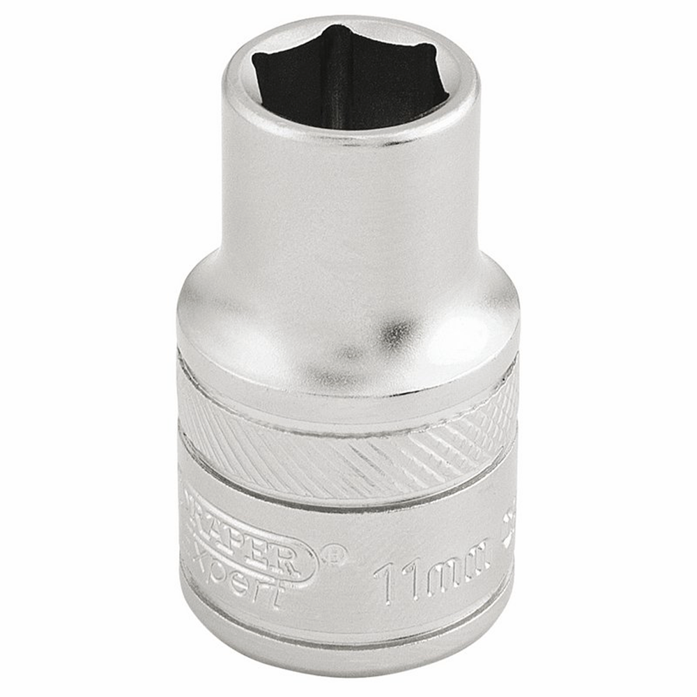 Draper 11MM 6PT SOCKET 1/2 DR-PCKD 16600 1/2" Sq. Dr. Metric Sockets (Micro Satin Chrome)