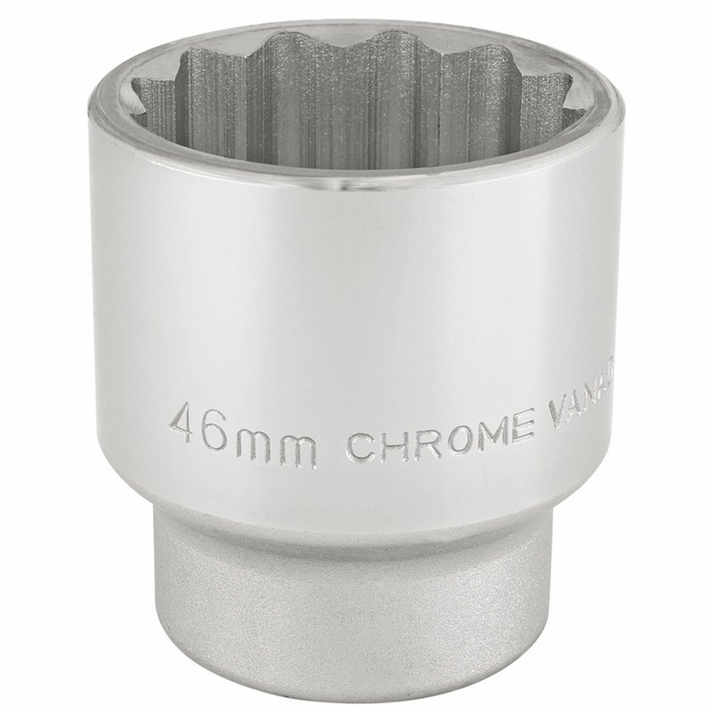 Draper 46MM 12PT SOCKET 3/4DR BULK 16706 3/4" Sq. Dr. Metric Sockets (Polished Chrome)