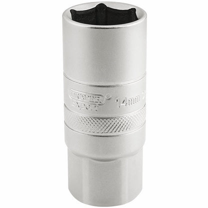 DRAPER 16783 - 1/2" Sq. Dr. 14mm Thread 6 Point Satin Chrome Spark Plug Socket (21mm Socket)