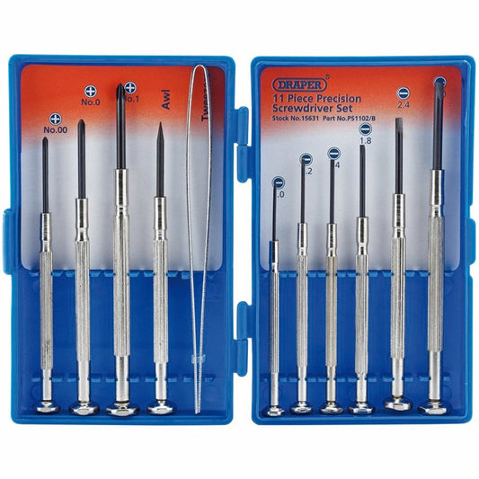 Draper JEWELLERS S/DRIVER SET 11PC 15631 Precision Screwdriver Set (11 Piece)