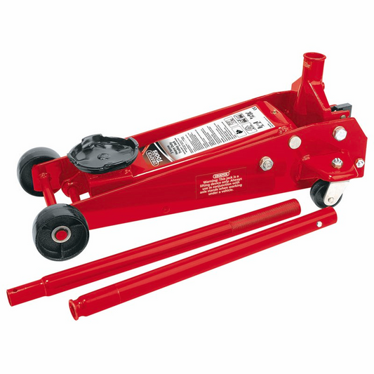 Draper 3 TONNE RED H/D TROLLEY JACK 60977 3 tonne Red Heavy Duty Garage Trolley Jack