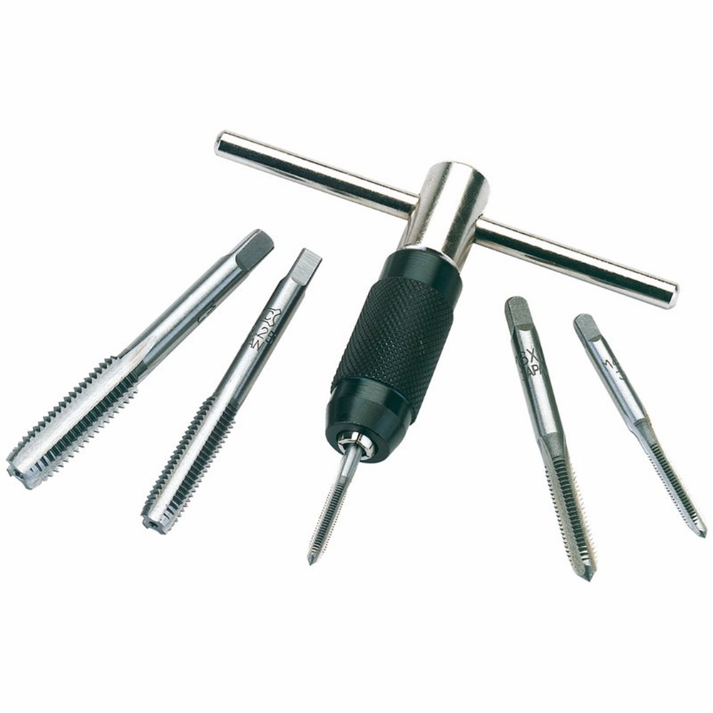 Draper TAP & WRENCH SET 3.5-10 MM 79202 Metric Tap and Holder Set (6 Piece)