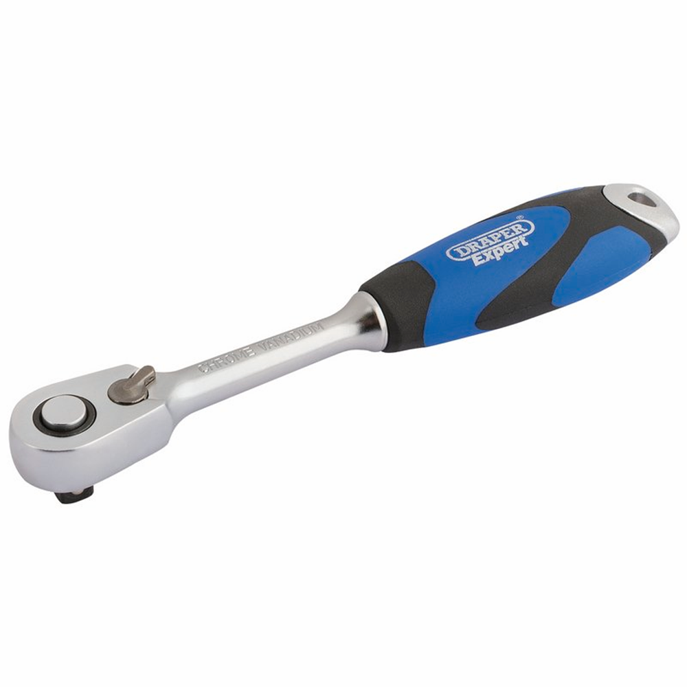 Draper 1/4 MICRO HEAD S/G RATCHET 26514 60 Tooth Micro Head Reversible Soft Grip Ratchet