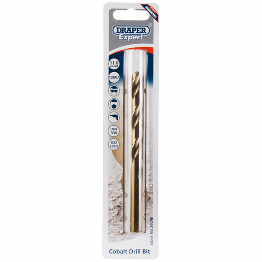 Draper 11.0MM COBALT TWIST DRILL 39248 Metric HSS Cobalt Drill Bits
