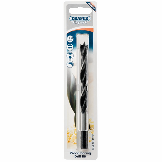 Draper 12.0MM WOOD BORING BIT 41798 Metric Wood Drill Bits