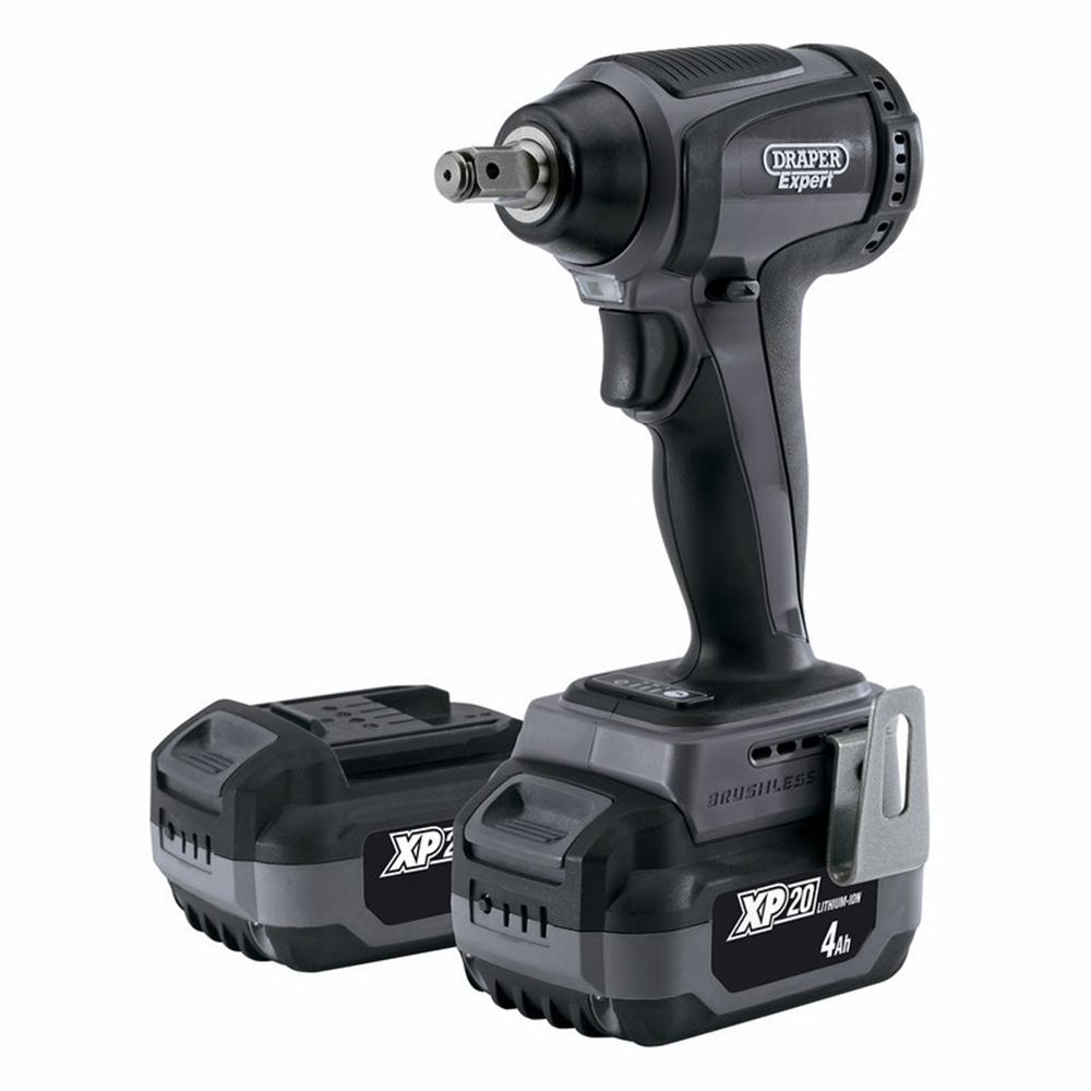 Draper XP20 IMP.WRNCH KIT 300NM 1/2IN 98962 XP20 20V Brushless 1/2" Impact Wrench (300Nm) with 2 x 4Ah Batteries and Fast Charger