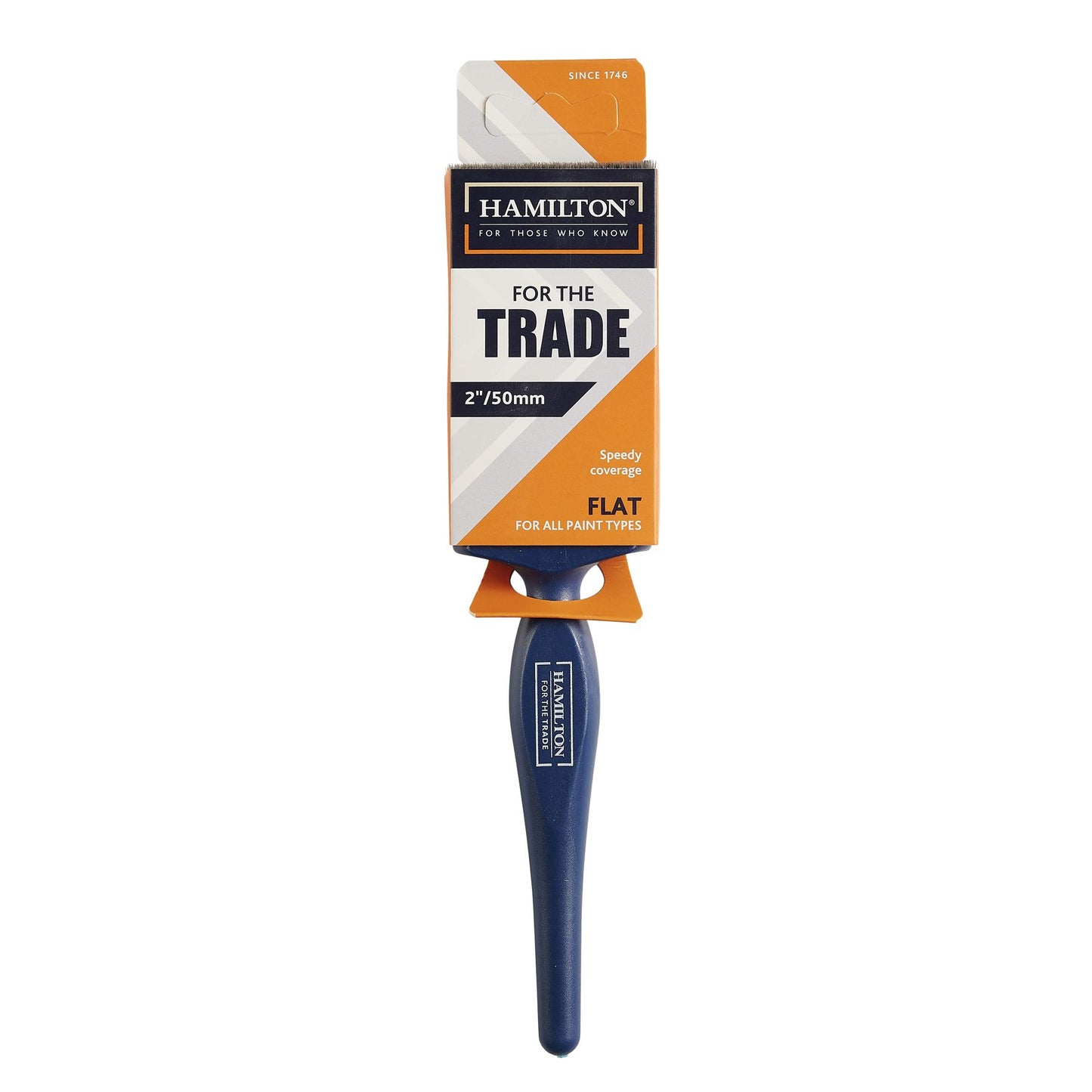 For The Trade 2in Plastic Handle Flat Paint Brush with Synthetic Blend Bristles for Decorating and Painting