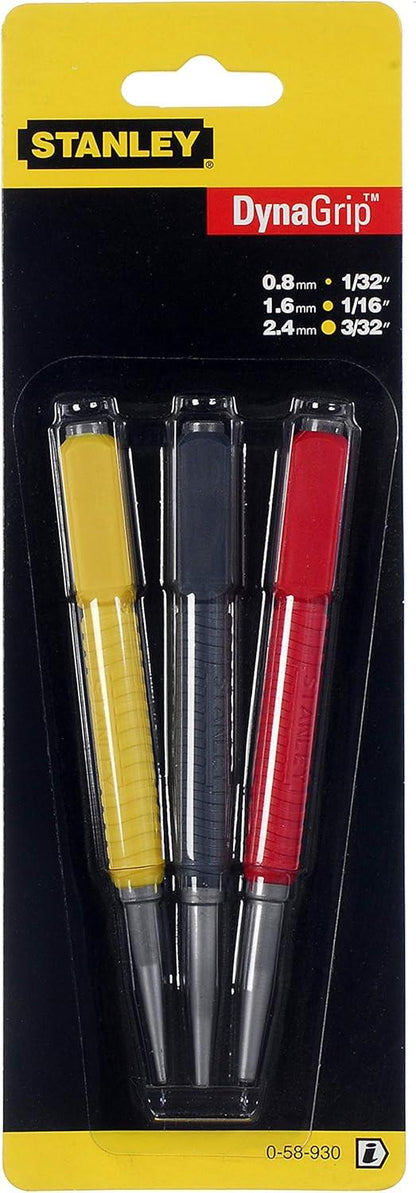 Stanley 0-58-930 DynaGrip Nail Punch Set 3 Piece Steel Punches
