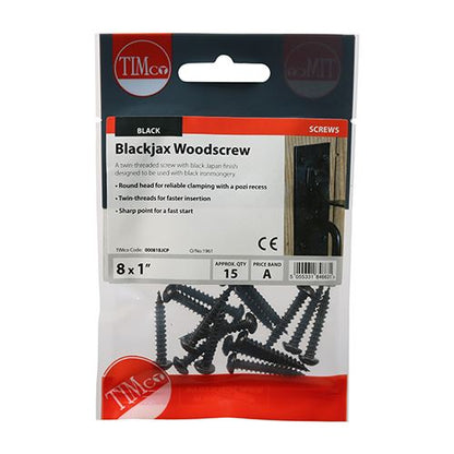 TIMCO Blackjax PZ2 RND 8 x 1 Black Pack 15
