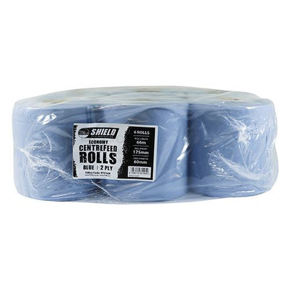 TIMCO Centrefeed Rolls Blue Econ 66m x 175mm Blue Pack 6