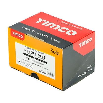 TIMCO Solo Woodscrew CSK - ZYP (IND) 5.0 x 50 Gold Pack 1000