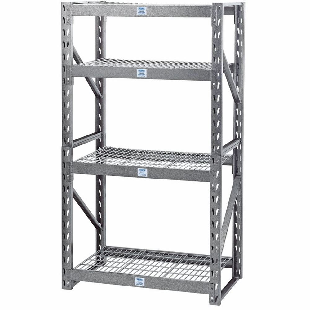 05230 Draper Expert Expert Heavy Duty Steel 4 Shelving Unit, 1040 x 610 x 1830mm Professional Trade DIY Workshop Garage Use