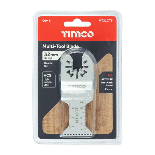 TIMCO MTool Blade Straight Coarse 32mm Pack 5