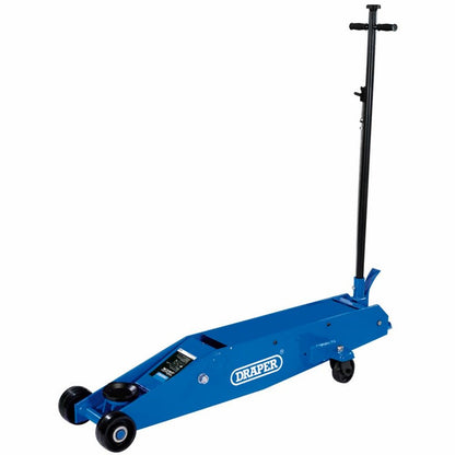 03494 Draper Long Chassis Trolley Jack, 10 Tonne TJ10LR Trolley Jacks Professional Trade DIY Workshop Garage Use