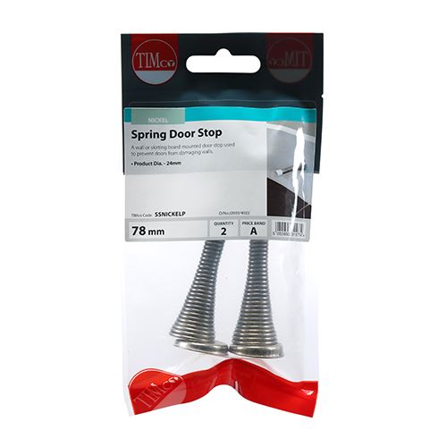 TIMCO Spring Door Stop - Nickel 78 x 24 Pack 2