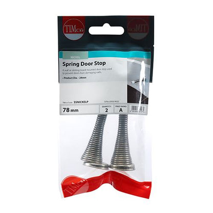 TIMCO Spring Door Stop - Nickel 78 x 24 Pack 2