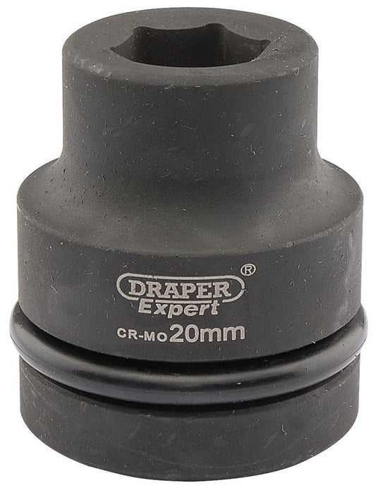 05101 Draper Expert Expert HI-TORQ 6 Point Impact Socket, 1 Sq. Dr., 20mm 425-MM 1 Impact Sockets Professional Trade DIY Workshop Garage Use