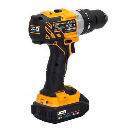 JCB 21-18BLCD-2X-B Combi Drill 2.0Ah 18V Brushless Hammer Drill Driver Cordless Drill