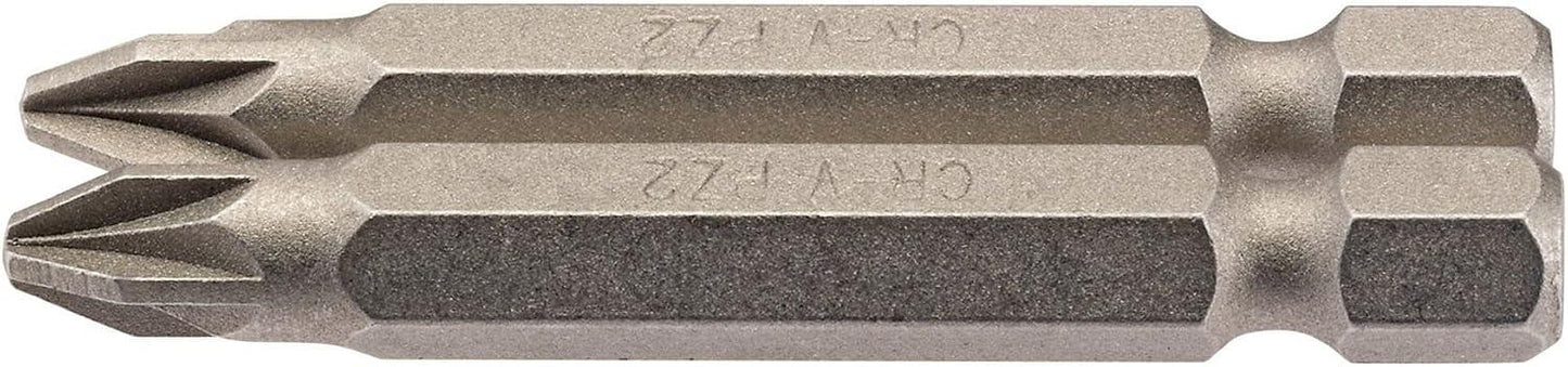 Draper 2PC 50MM NO2 PZ.S/D BIT 64228 1/4" Hex. PZ TYPE E Shank Insert Bits