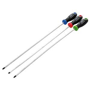 Draper SET 1- 3PC SET - LONG Long Reach Soft Grip Screwdriver Set (3 Piece)