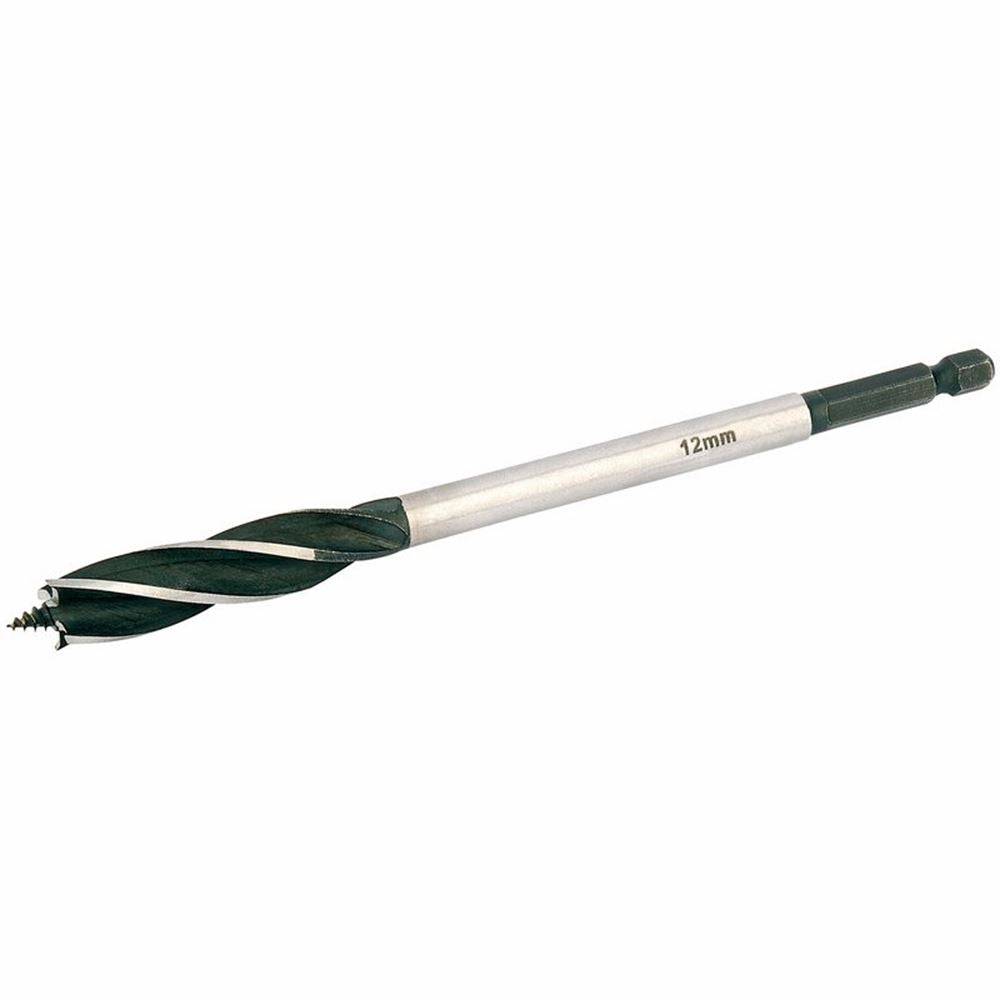 Draper 4 FLUTED AUGER BIT 12MM 35090 4 Fluted Auger Bits, 165mm