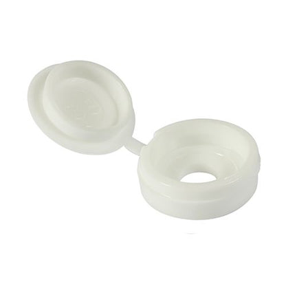 TIMCO Large Hinged Screw Cap - White To fit 5.0 to 6.0 Screw White Pack 50