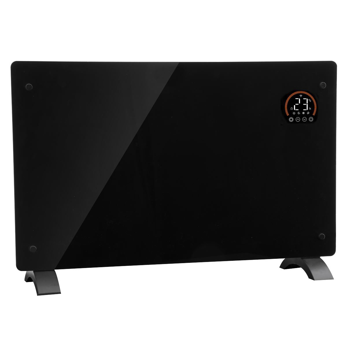 Baridi DH139 Electric Glass Panel Heater, 2000W, Thermostat Controlled Radiator with 24Hr 7 Day Timer, Wi-Fi Enabled, Remote Control, Black | 230V