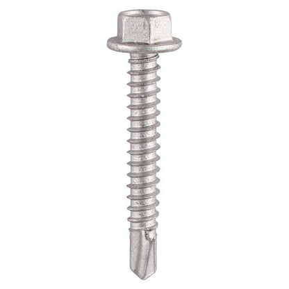 TIMCO Hex Screw S/DRILL No3 EXT 5.5 x 19 Silver Pack 100