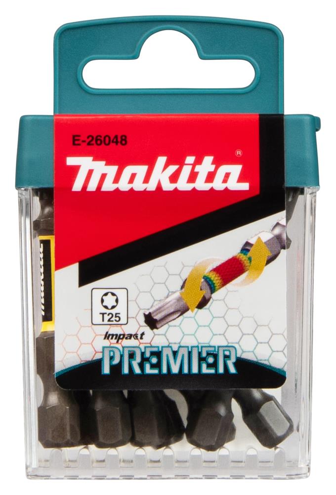 Makita T15,T20,T25 - 25mm,50mm Impact Premier Torsion Bit High Torque Screwdriver Bit