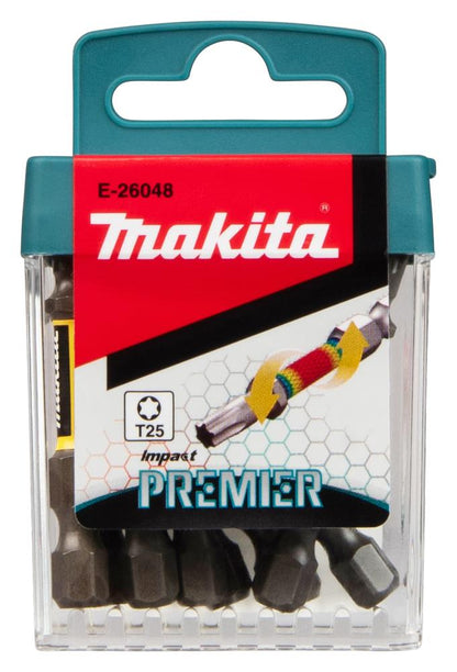 Makita T15,T20,T25 - 25mm,50mm Impact Premier Torsion Bit High Torque Screwdriver Bit