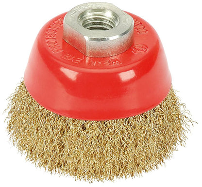 Draper 65MM CRIMPED CUP BRUSH M14 41443 41443 Brassed Steel Crimped Wire Cup Brushes, M14