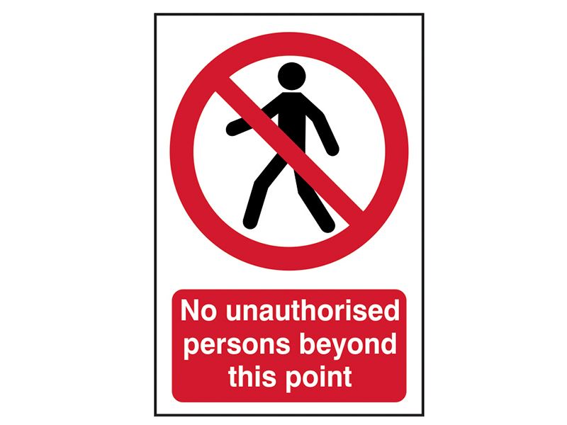 Scan SCA4053 No Unauthorised Persons Beyond This Point - PVC 400 x 600mm |