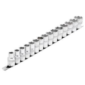 Draper 1/2 15PC METRIC SOCKET RAIL 16496 Metric Socket on a Metal Rail, 1/2" Sq. Dr. (15 Piece)
