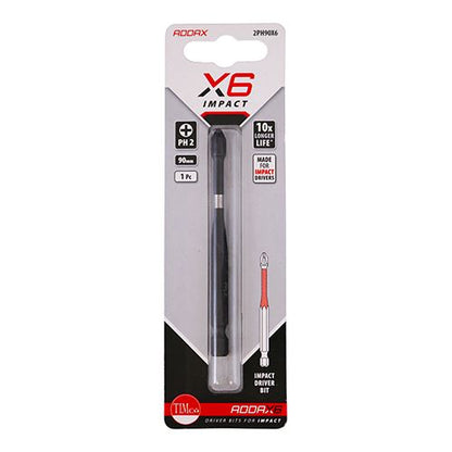 TIMCO X6 Impact Phillips Driver Bit No.2 x 90 Pack 1
