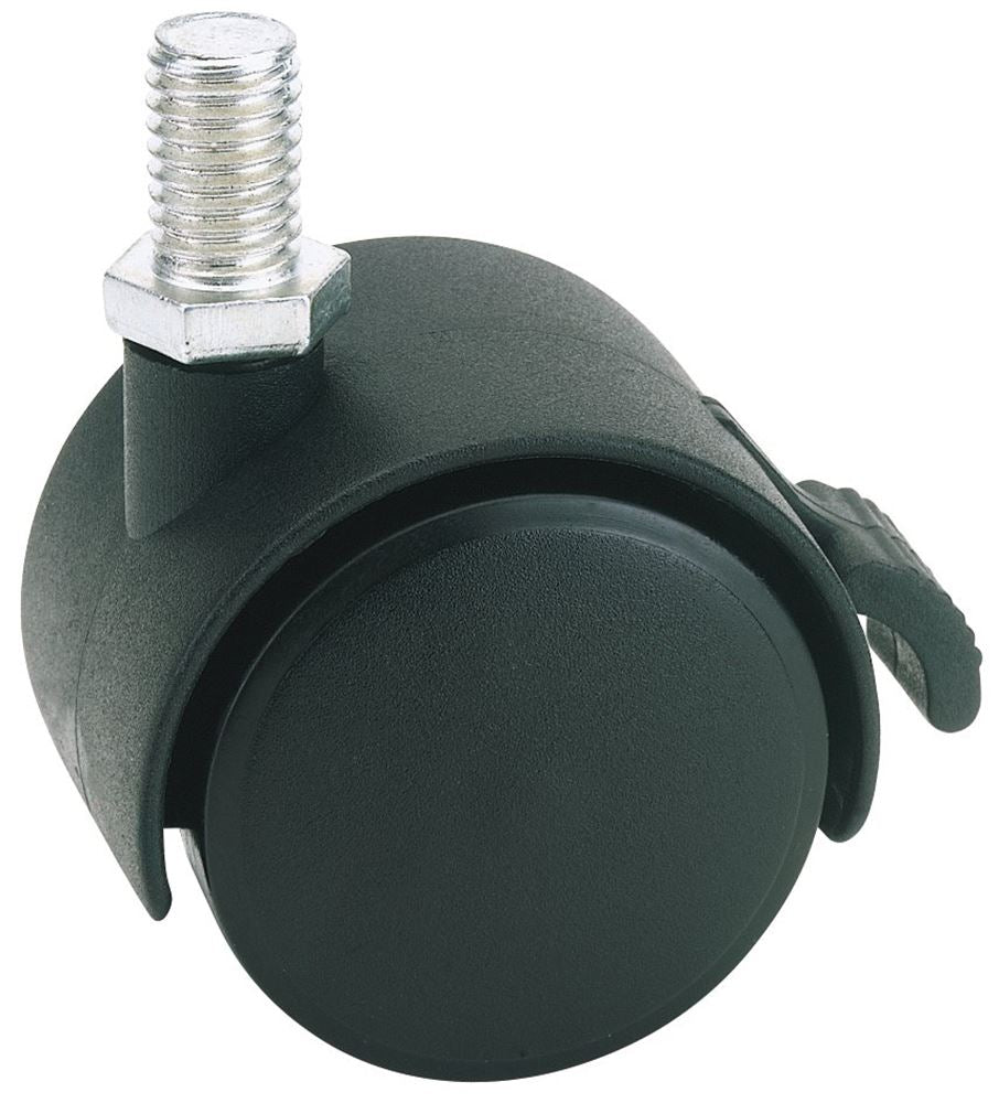 Draper NY./W CASTOR-BOLT/BK.40MM DIA 65465 40mm Twin Nylon Bolt Castor with Brake