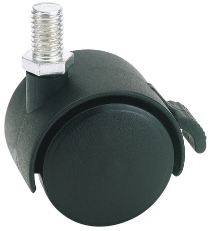 Draper NY./W CASTOR-BOLT/BK.40MM DIA 65465 40mm Twin Nylon Bolt Castor with Brake