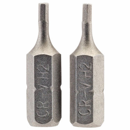 Draper 2PC 25MM 2.0MM HEX S/D BIT 63945 1/4" hex. Hexagonal E Shank Insert Bits
