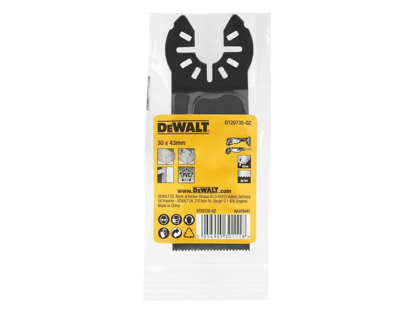 DEW DT20735 Wood & Nails Multi-tool Blade 30 x 43mm