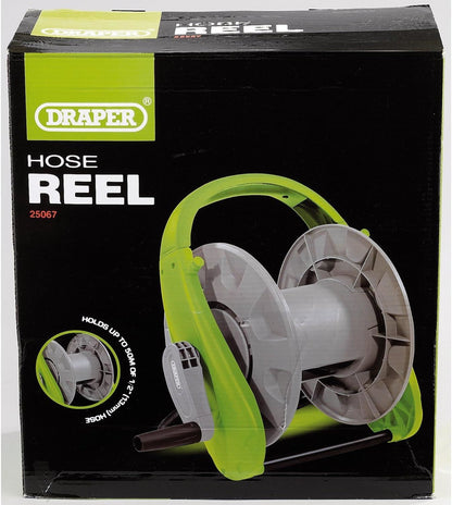 25067 Draper Garden Hose Reel Cart, 50m GWPHR Hoses and Hose Reels Professional Trade DIY Workshop Garage Use