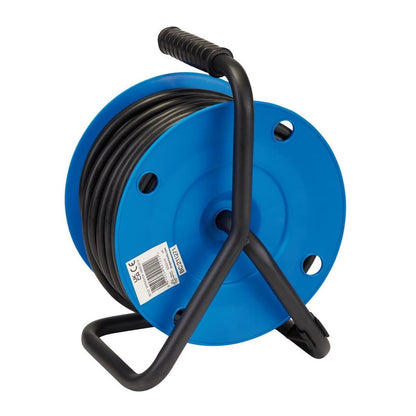02122 Draper 230V Heavy Duty Industrial Four Socket Cable Reel, 25m DCR25HDA Extension Leads Professional Trade DIY Workshop Garage Use