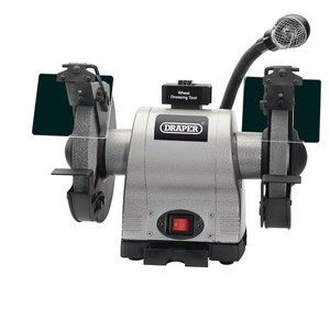 Draper 8H/D B/GRINDER C/W LIGHT 230V 05097 200mm Heavy Duty Bench Grinder with Worklight (550W)