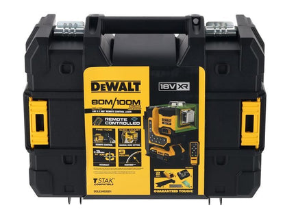 DeWalt Power Tools DCLE34035D1 3x360 Remote Control Green Laser 18V 1 x 2.0Ah Li-ion