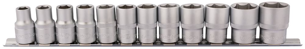 Draper 12PC 1/2 SOCKET SET RAIL 16402 1/2" Square Drive Socket Set on Metal Rail (12 Piece)