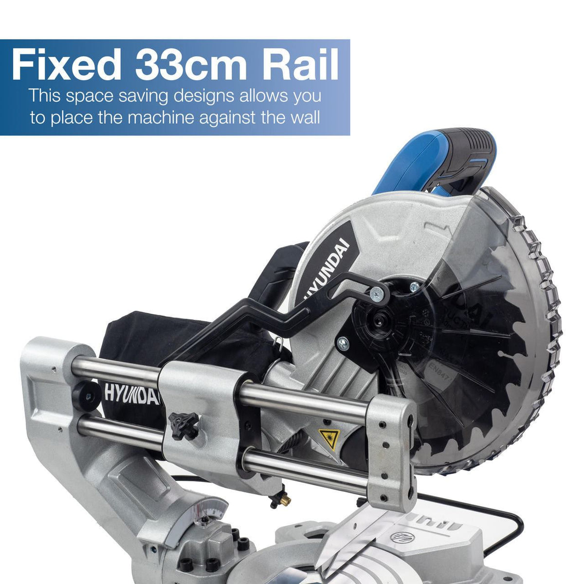 Hyundai HYMS1500E Electric Mitre Saw 1500W 210mm Blade 70mm Cut Sliding 230V Chop Saw Sliding Saw Woodworking Chop Saw