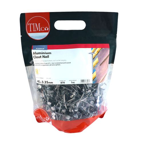 TIMCO Clout Nail - Aluminium 45 x 3.35 Pack 1