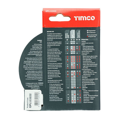 TIMCO Trade Diamond Blade Seg 115 x 22.2 Pack 1