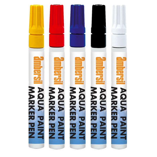 Ambersil Acrylic Permanent Paint Marker Pens – Various Colours, Fast Drying, Water Resistant Industrial Marking